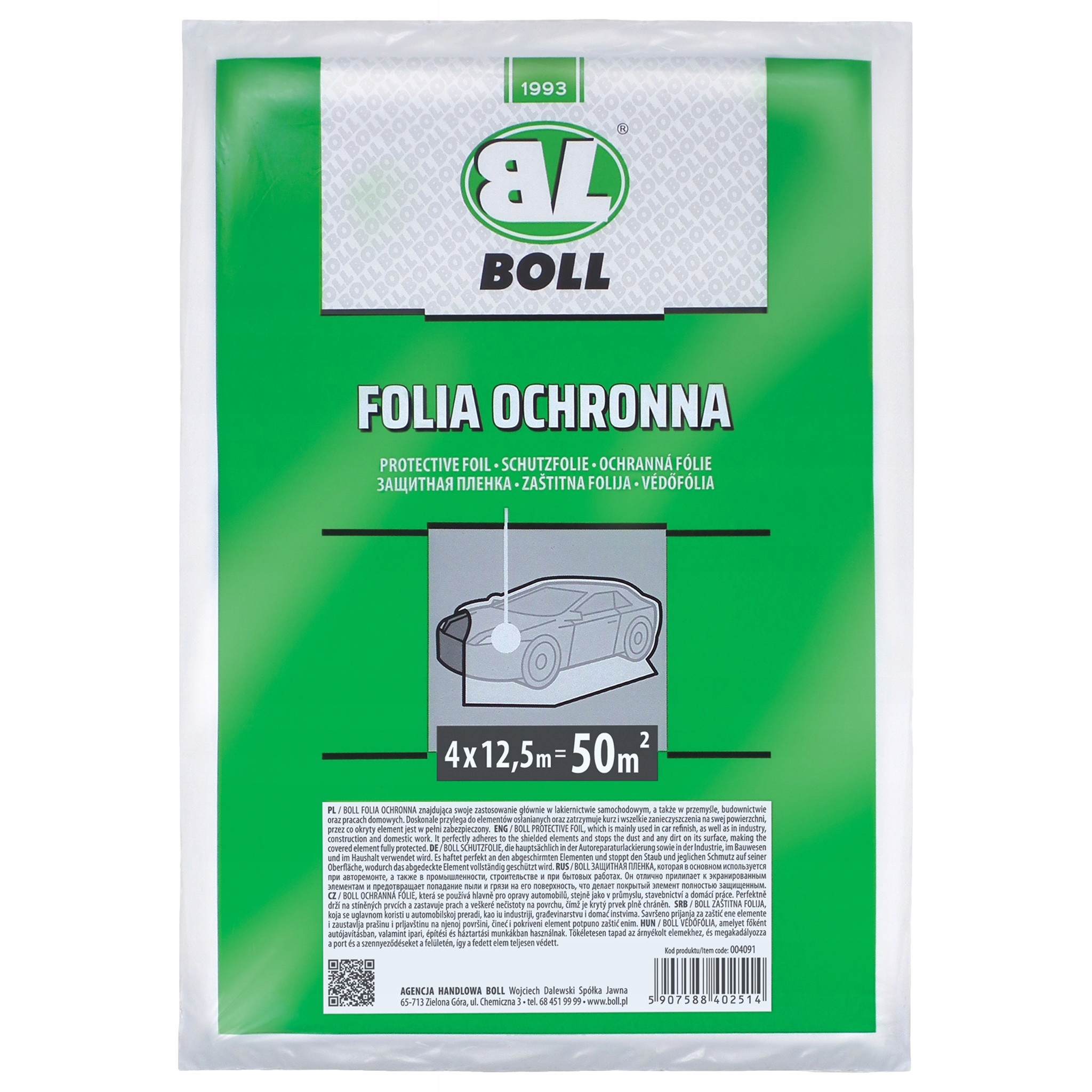 Boll kattekile 4M X 12,5M 50m2 0,007mm