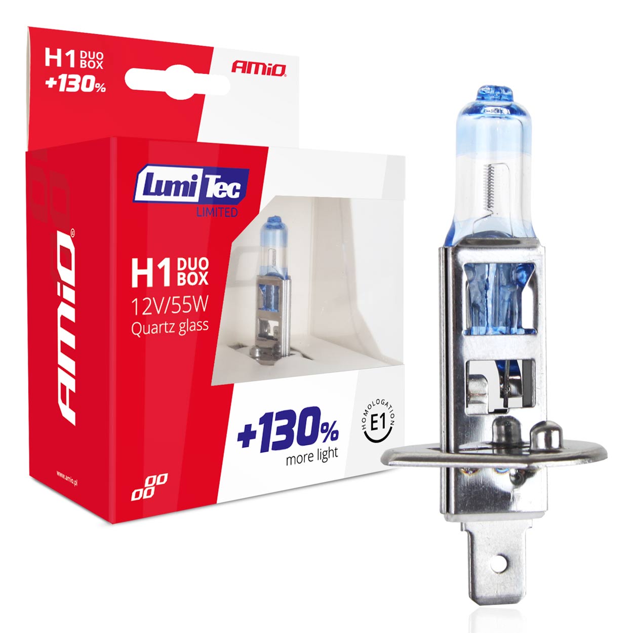 Amio halogeenpirn H1 12V 55W LumiTec LIMITED +130% DUO