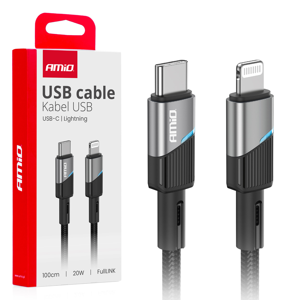 Amio laadimisjuhe  USBC-C - iPhone 20W 100cm