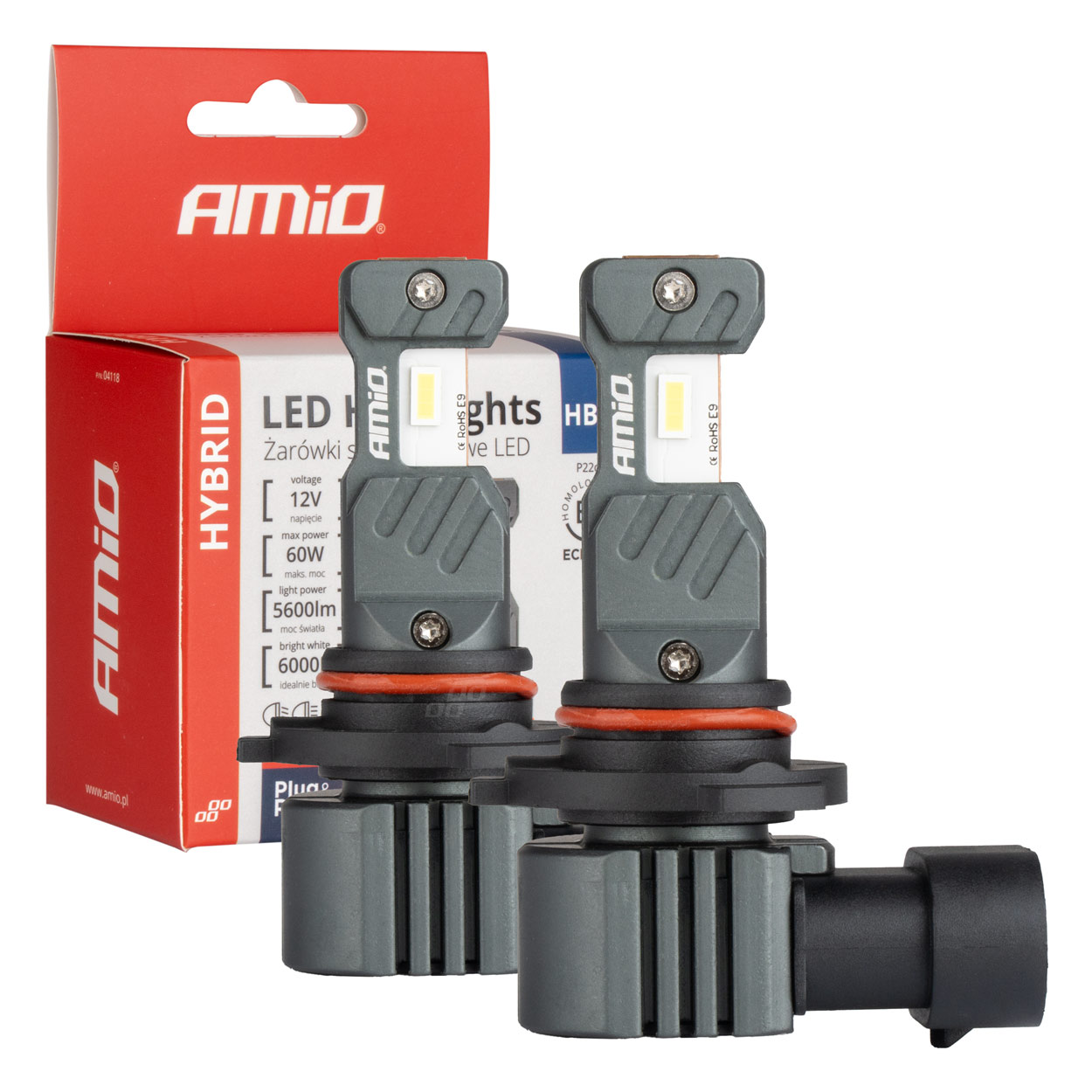 Amio pirn led HB4 9006 60W 12V 6000K canbus