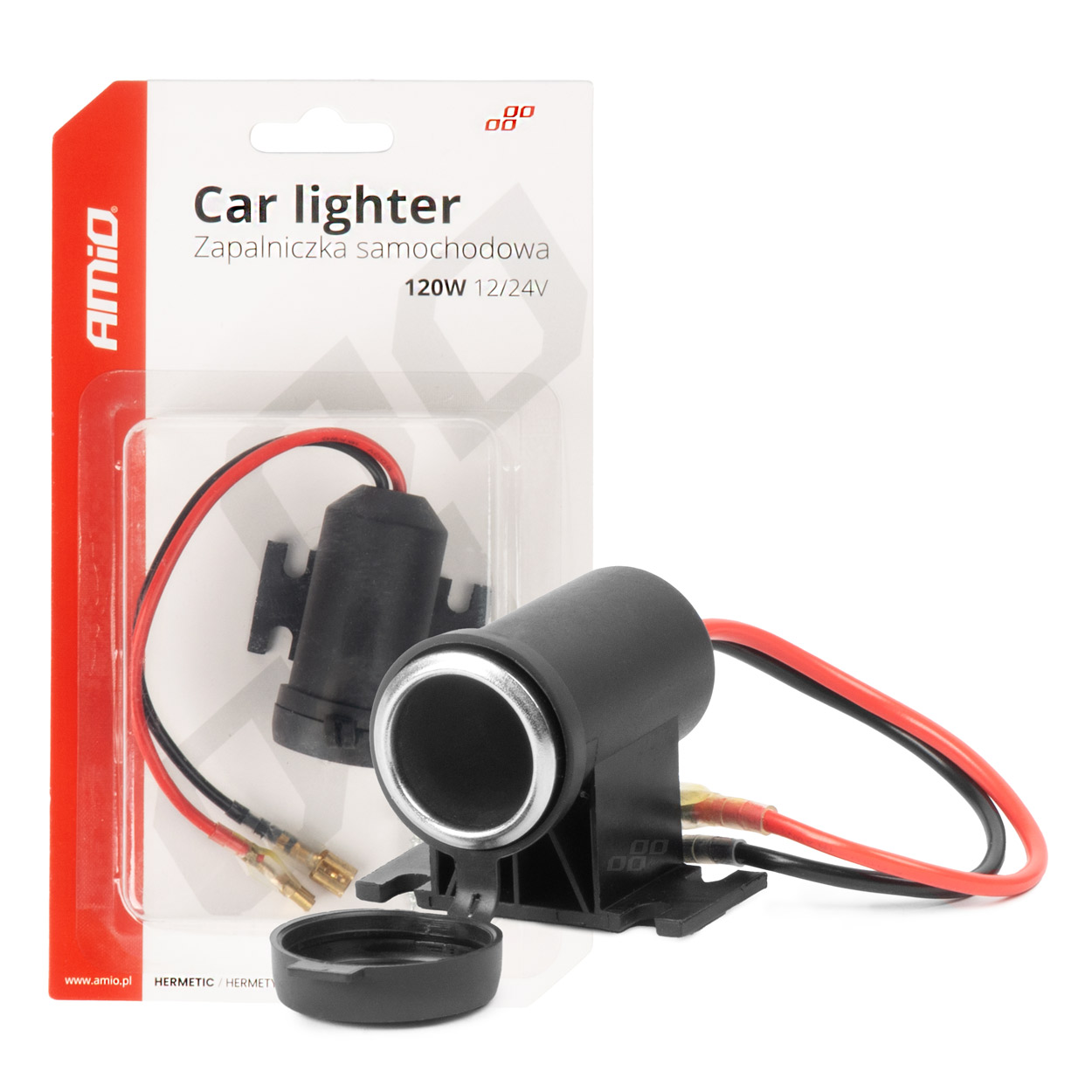 Amio auto sigaretisüütaja pistikupesa hermeetiline 12/24V