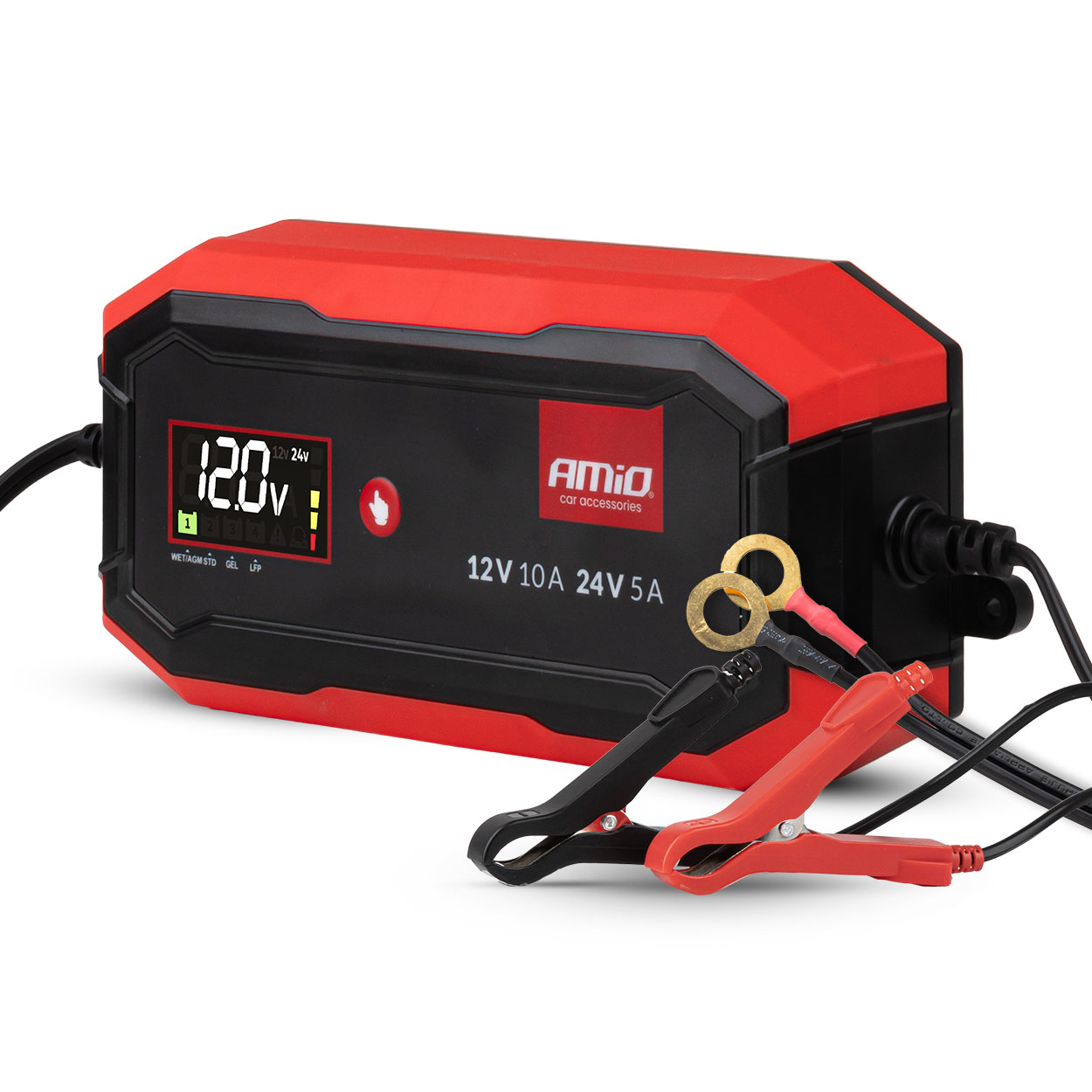 Amio digit. laadija AGM GEL STD LiFePo4 MAX 10A 12/24V Pro