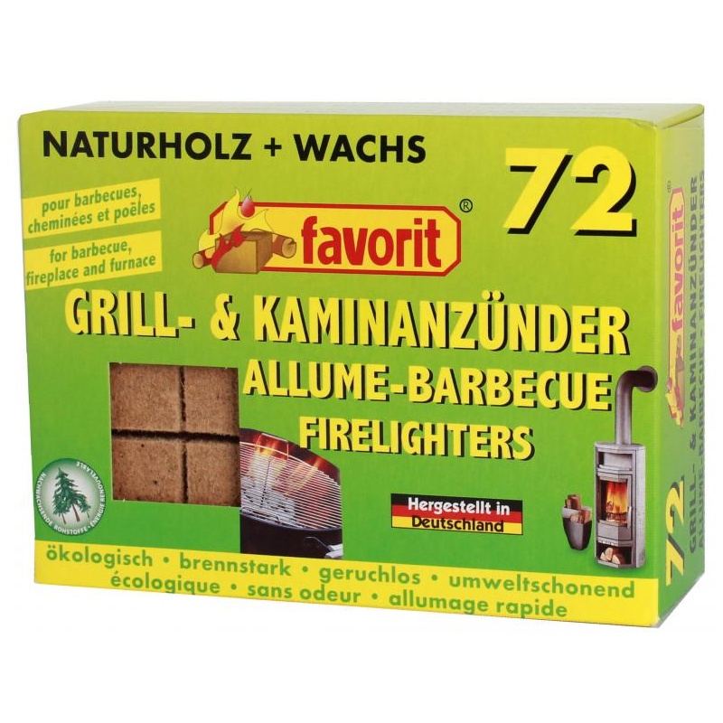 Favorit ökoloogilised süütekuubikud 72 tk/karbis