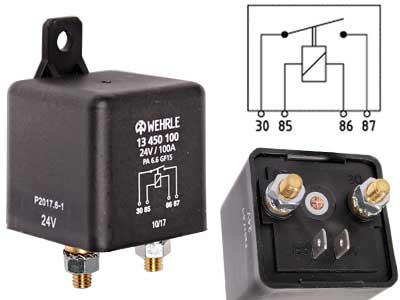 Võimsusrelee 24v 100A 4-kl.