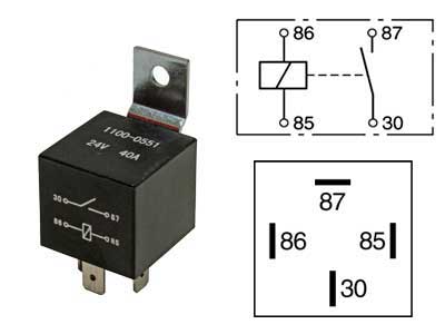 Relee 24V 40A 4-klemmi