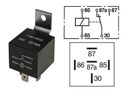 Relee 24v 30/40A 5-klemmi