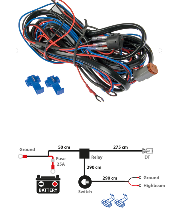 HD Deutsch juhtmekomplekt ühele tulele. 12V 300W max