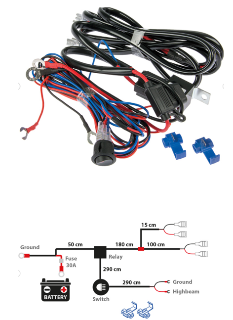 Juhtmekompl. HD 2-tulele 12V2,5mm 500W