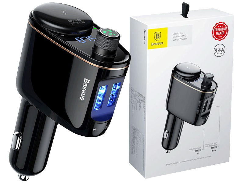 Baseus FM-transmitter + 2 USB 3,4A