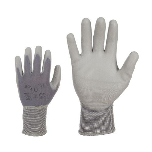 Nailonsõrmik PU kate peopesas, hall 10/12pk