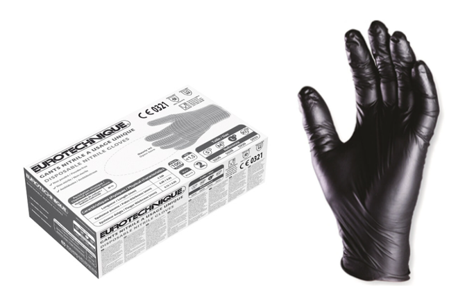 Nitriilkinnas must Eurotechnique  XL, 100tk pakis