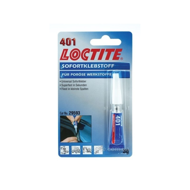 Loctite 401 Kiirliim (poorsed materjalid) 3g