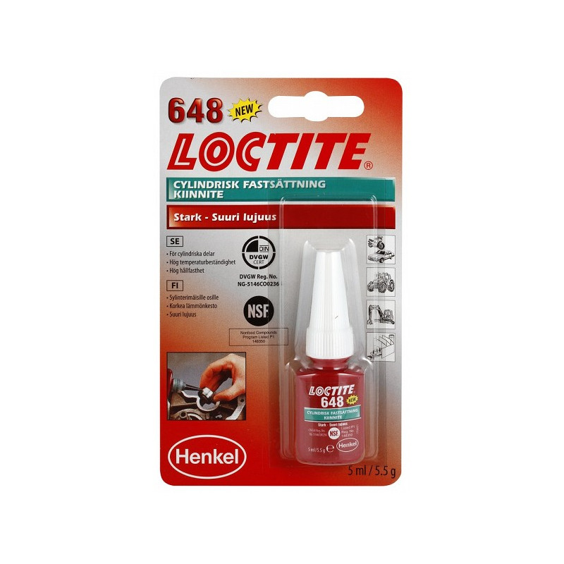 Loctite 648 Silindriliste detailide kinnitusliim 5ml