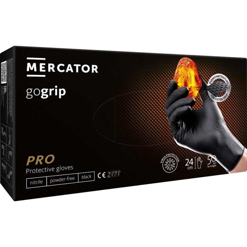 Nitriilkinnas Mercator GoGrip must M 50tk