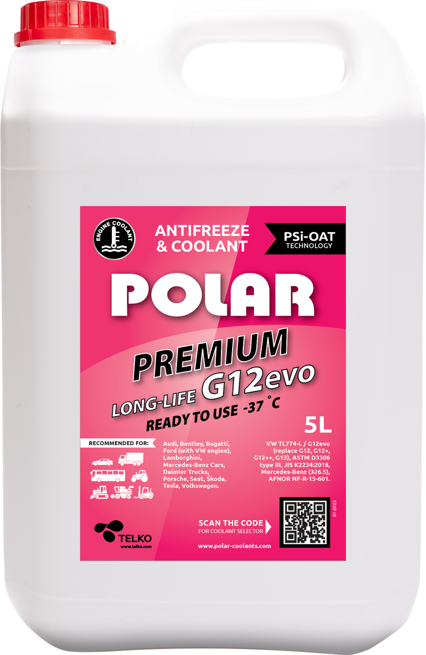 Polar jahutusvedelik Premium Long-Life VAG/G12evo -37°C 5L
