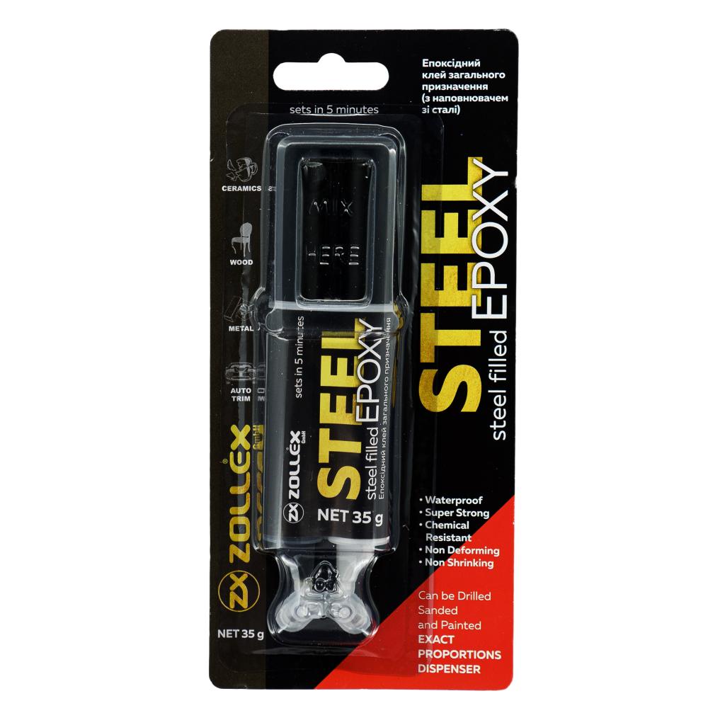 Zollex vedelmetall Steel Epoxy, must 35g