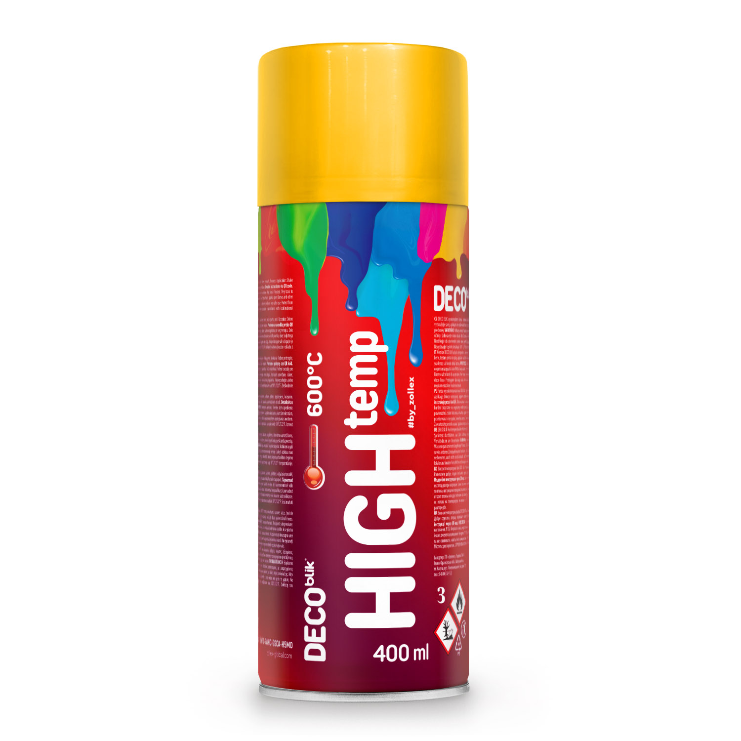 Zollex DecoBlik kuumuskindel värv 600° C, kollane 400ml